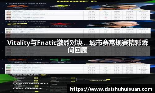 Vitality与Fnatic激烈对决，城市赛常规赛精彩瞬间回顾